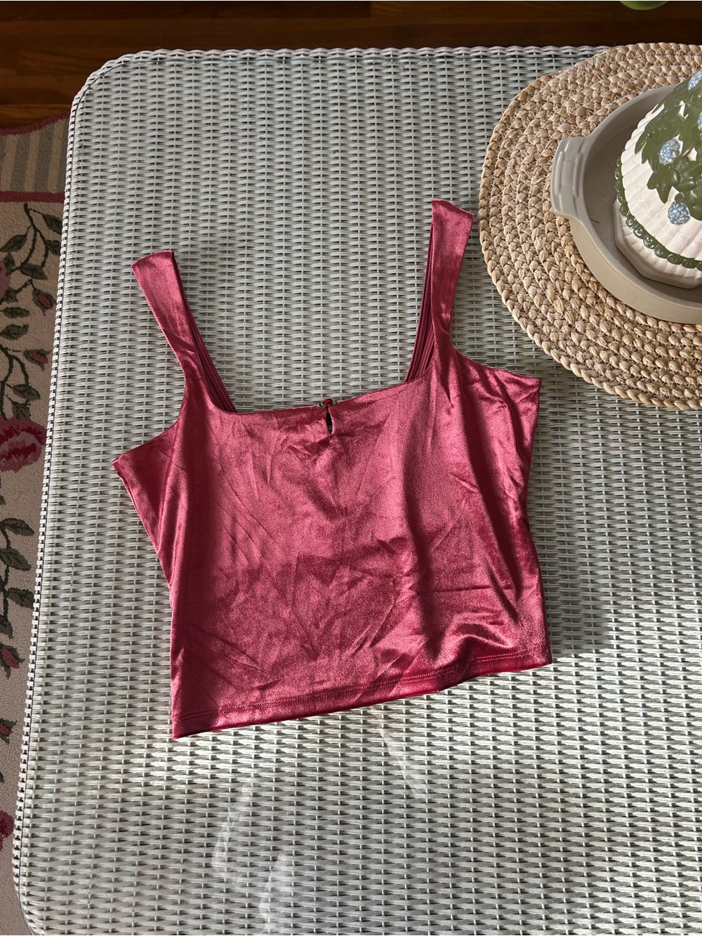 wild fable Metallic Rose Crop Top